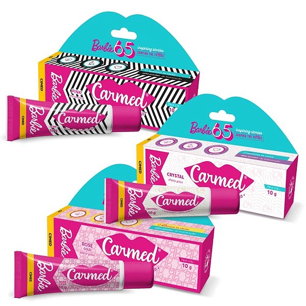Kit Hidratante Labial Carmed Barbie Com 3 10g