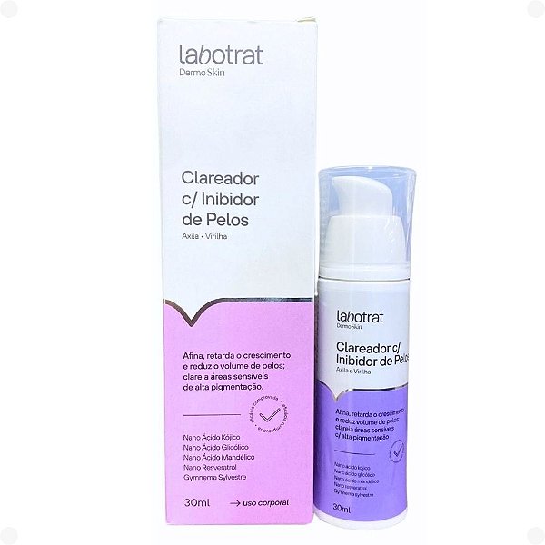 Clareador para Virilha e Axilas Labotrat Dermo Skin com Inibidor de Pelos 30ml