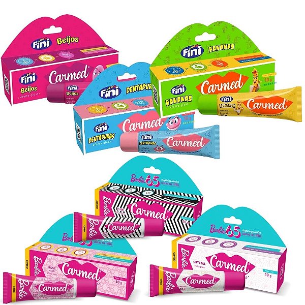 Kit Hidratante Labial Carmed Fini e Barbie Com 6 10g