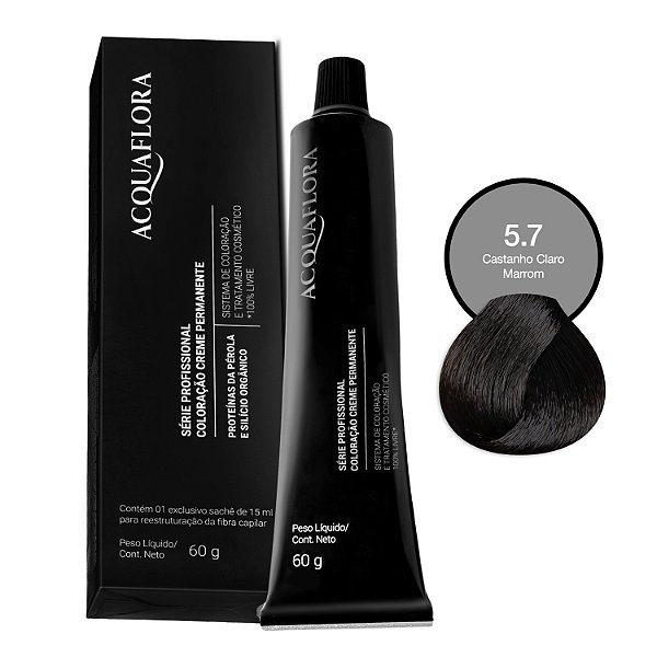 Coloração Creme Acquaflora 5.7 Castanho Claro Marrom 60g