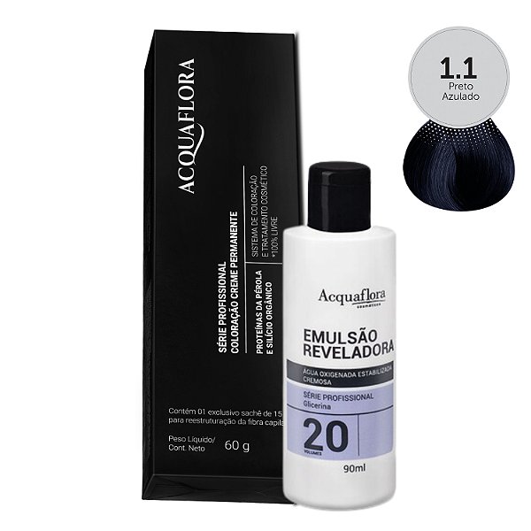 Kit Acquaflora: 1 Coloração 1.1 60g e 1 Água Oxigenada 20 Volumes 90ml