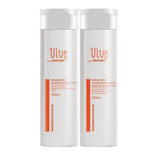 Shampoo + Máscara Avora Quimicamente Tratado Vive Concept 250ml