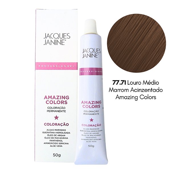 Coloração Jacques Janine 77.71 Louro Médio Marrom Acinzentado 50g