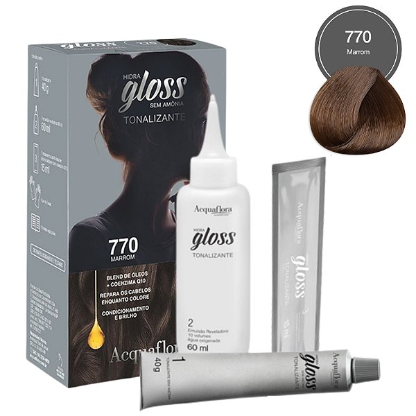 Tonalizante Acquaflora Hidra Gloss 770 Marrom