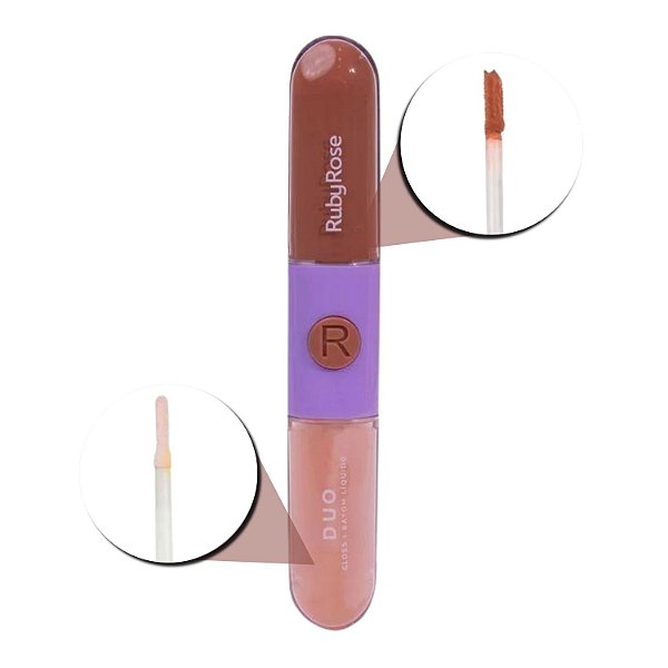 Gloss + Batom Líquido Duo Ruby Rose Ld06 9,6g