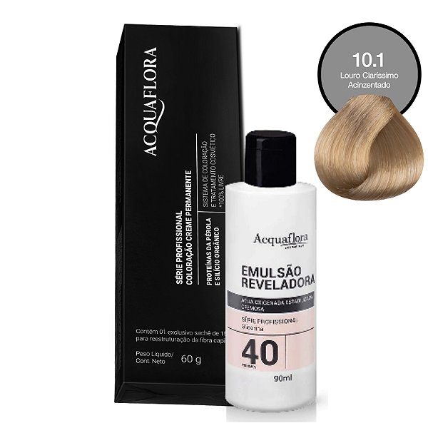 Coloração Acquaflora 10.1 60g + Água Oxigenada 40 Volumes 90ml