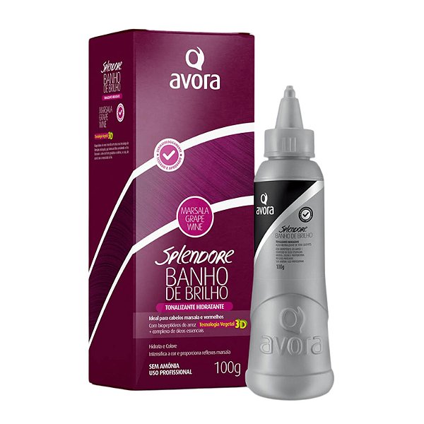 Tonalizante Banho de Brilho Avora Splendore 3D Marsala Grape Wine 100g