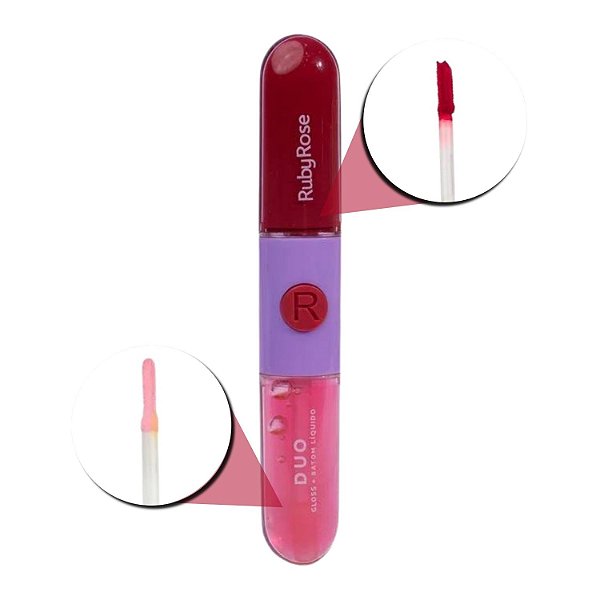 Gloss + Batom Líquido Duo Ruby Rose Ld09 9,6g