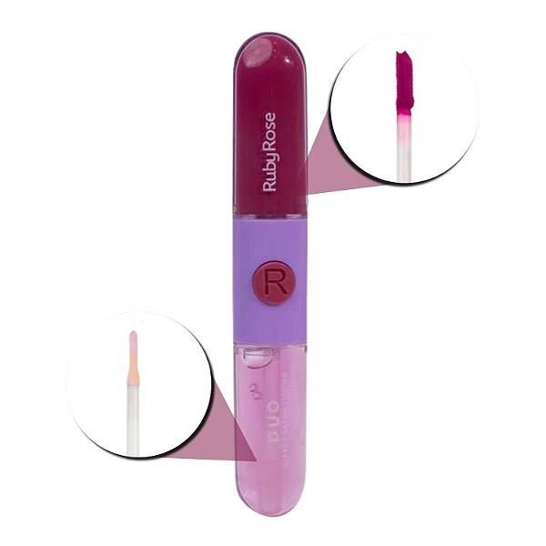 Gloss + Batom Líquido Duo Ruby Rose Ld11 9,6g