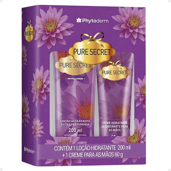 Kit Phytoderm Pure Secret: 1 Loção Hidratante 200ml e 1 Creme Para As Mãos 60g