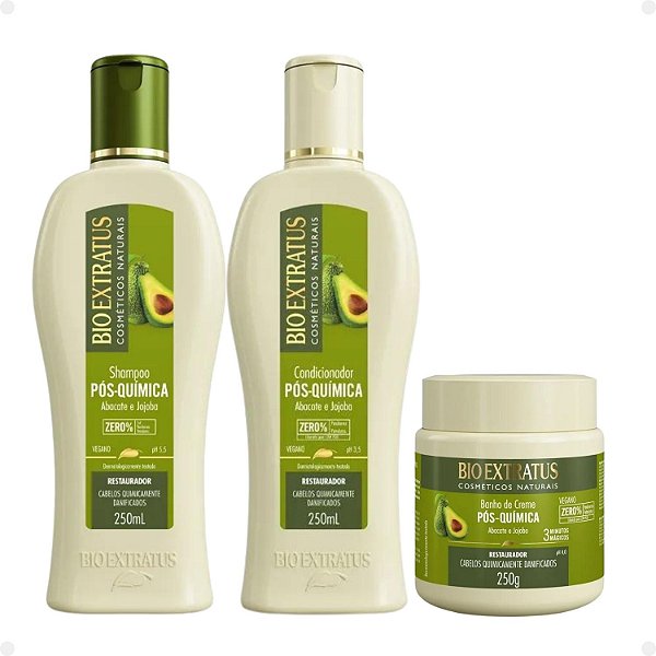 Kit Bio Extratus Pós Quimica Abacate e Jojoba Com 3