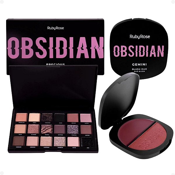 Paleta de Sombras + Blush Duo Og03 Ruby Rose Obsidian
