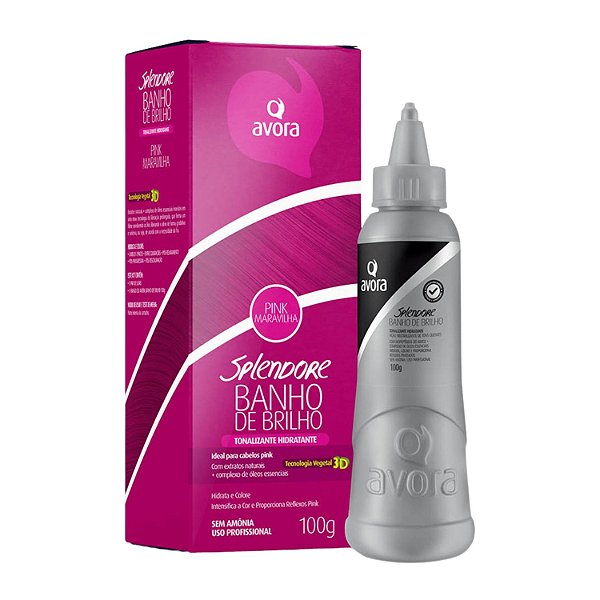 Tonalizante Banho de Brilho Avora Splendore 3D Pink Maravilha 100g