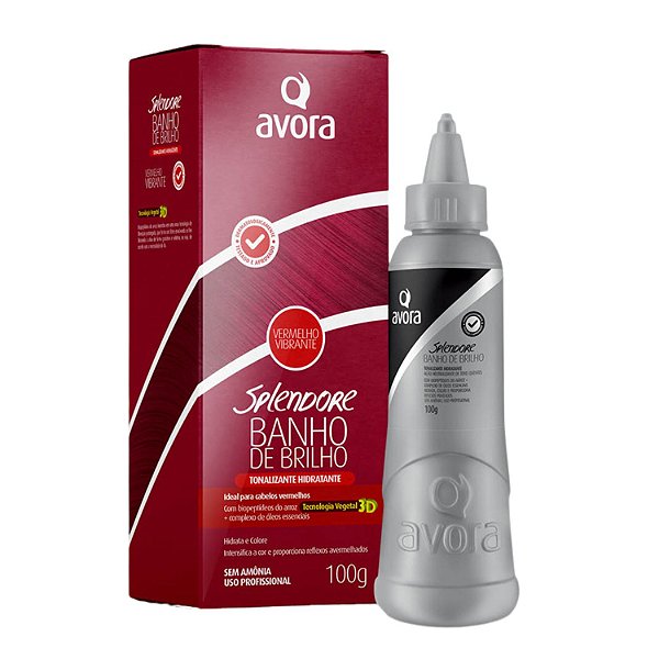 Tonalizante Banho de Brilho Avora Splendore 3D Vermelho Vibrante 100g