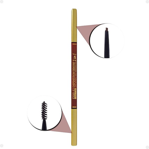 Lápis para Sobrancelha Pink 21 Definition Brow 2 In 1 Marrom