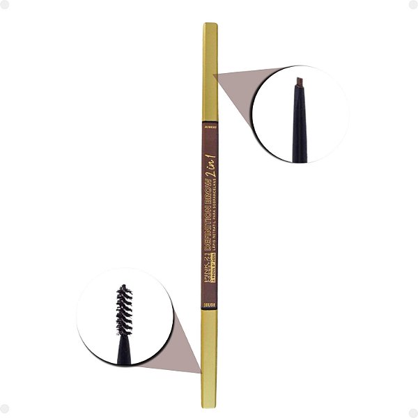 Lápis para Sobrancelha Pink 21 Definition Brow 2 In 1 Castanho