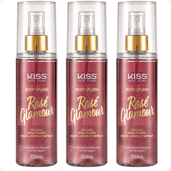 Kit Kiss New York Rosé Glamour: 3 Body Spash 200ml