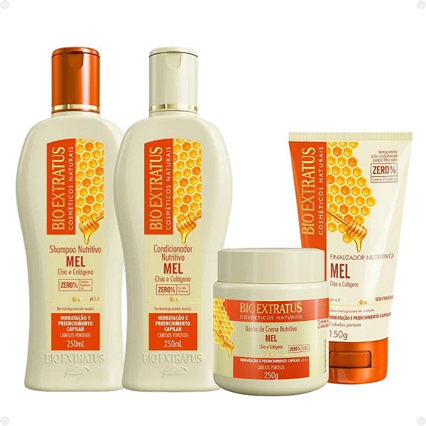 Kit Nutritivo Bio Extratus Mel Chia e Colágeno Com 4