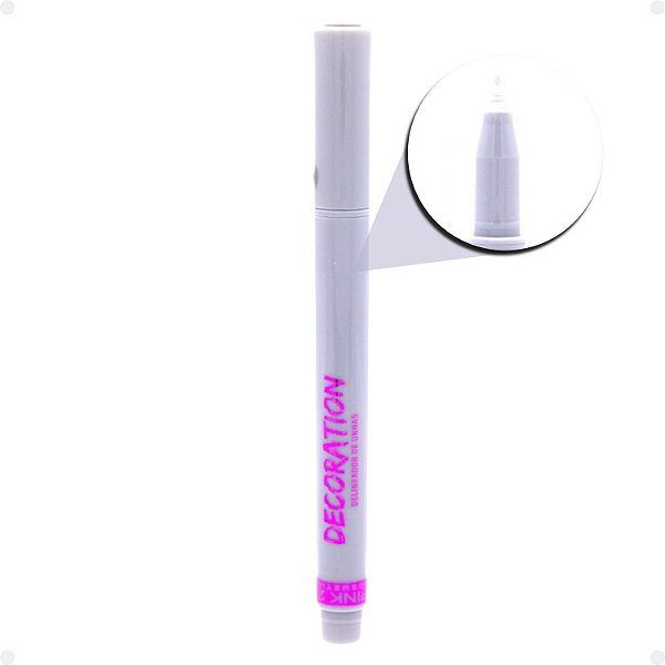 Caneta Delineadora de Unhas Pink 21 Decoration Prata 3,2g