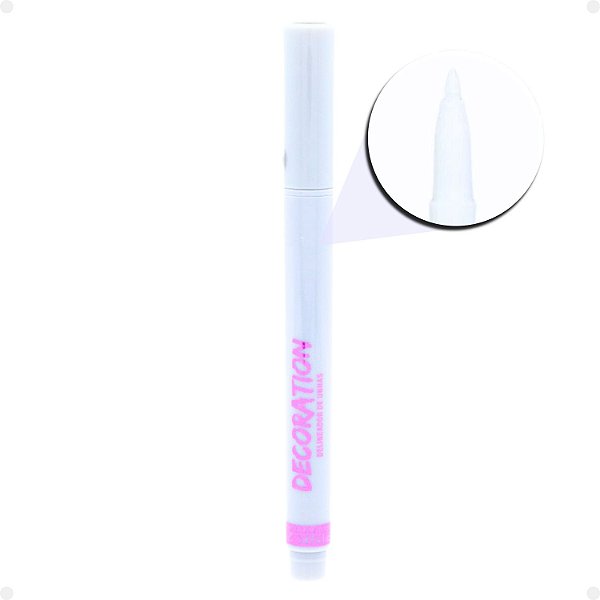 Caneta Delineadora de Unhas Pink 21 Decoration Branco 3,2g