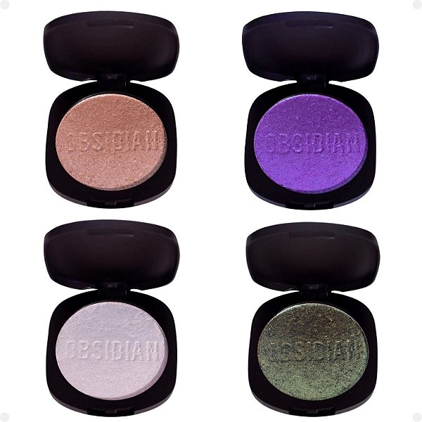 Kit Iluminador e Sombra Cream Ruby Rose Obsidian Mystic Glam Com 4