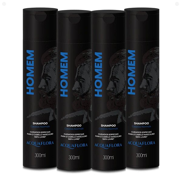 Kit Acquaflora Homem: 4 Shampoo Cabelos Normais 300ml