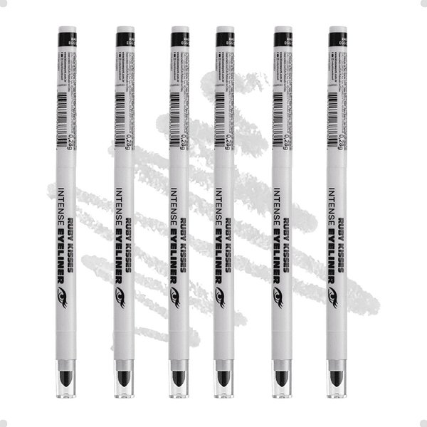 Kit Lápis Retrátil de Olhos Ruby Kisses Intense Eyeliner Egg Shells Com 6 RAE06BR