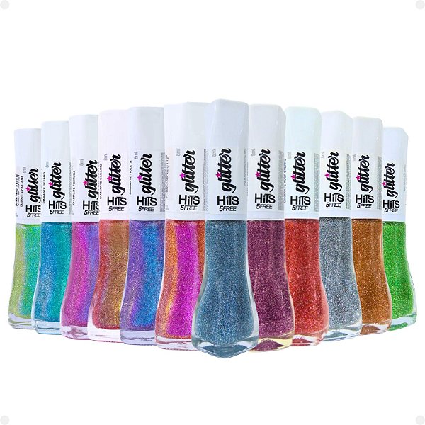 Kit Esmalte Glitter Hits Diamante 8ml Com 12