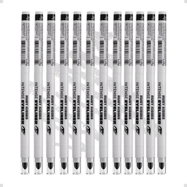 Kit Lápis Retrátil de Olhos Ruby Kisses Intense Eyeliner Egg Shells Com 12 RAE06BR