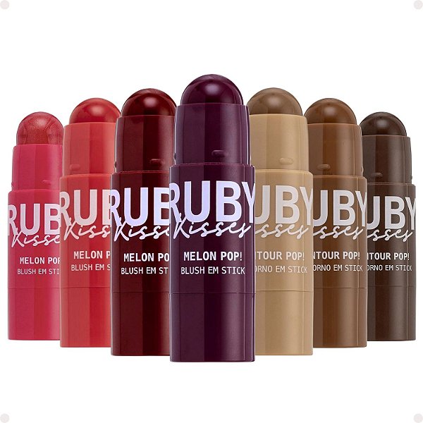Kit Blush + Contorno em Stick Ruby Kisses Com 7