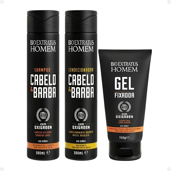 Kit Bio Extratus Homem Cabelo & Barba Com 3