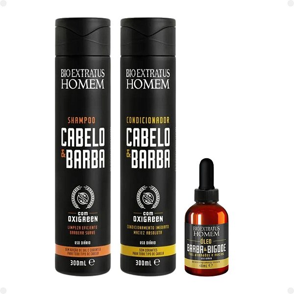 Kit Bio Extratus Homem Cabelo & Barba Com 3