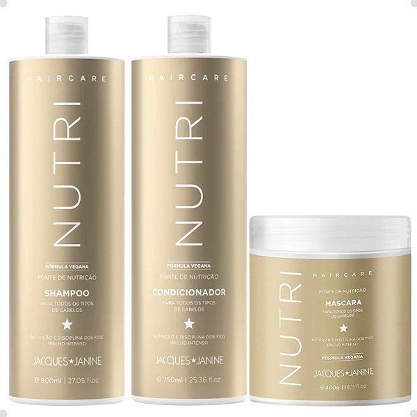 Kit Jacques Janine Hair Care Nutri: Shampoo e Condiciodor 750ml + Máscara 400g