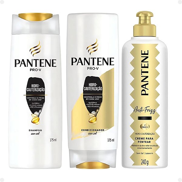 Kit Pantene Pro-V Hidro-Cauterização: Shampoo 175ml, Condicionador 175ml e Creme Pentear 240g