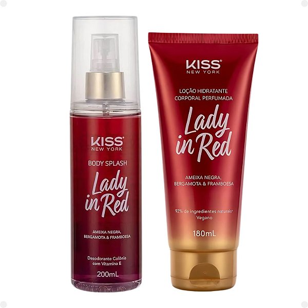 Body Splash + Loção Hidratante Kiss New York Lady in Red