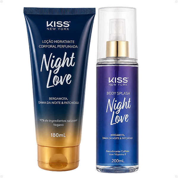 Kit Kiss New York Night Love:Loção Hidratante 180ml e Body Splash 200ml