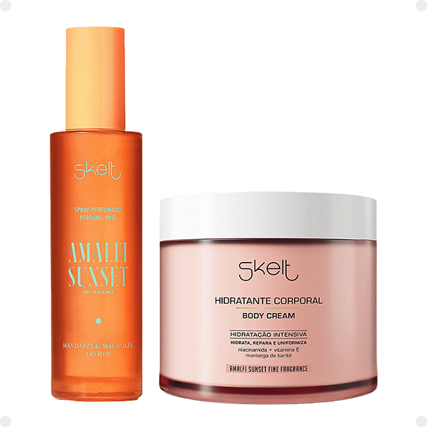 Kit Skelt Amalfi Sunset Hidratante Corporal Body Cream + Perfume Spray Perfumado