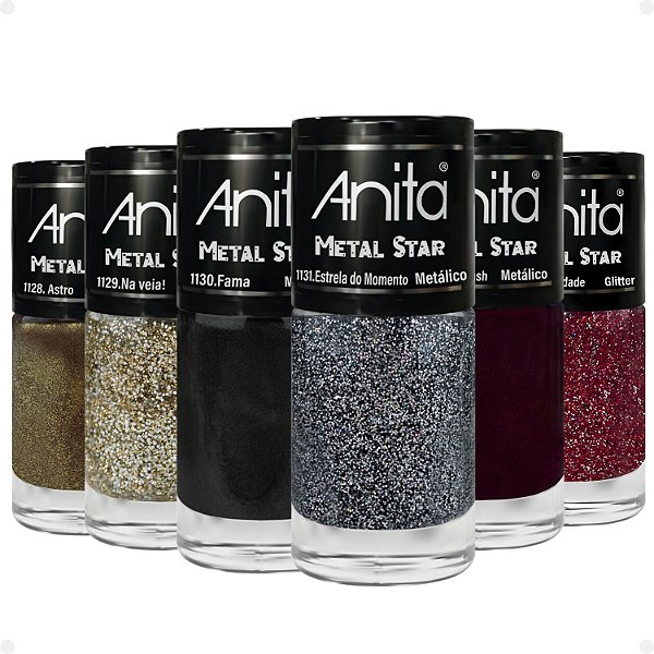 Kit Esmaltes Anita Metal Star Com 6 10ml