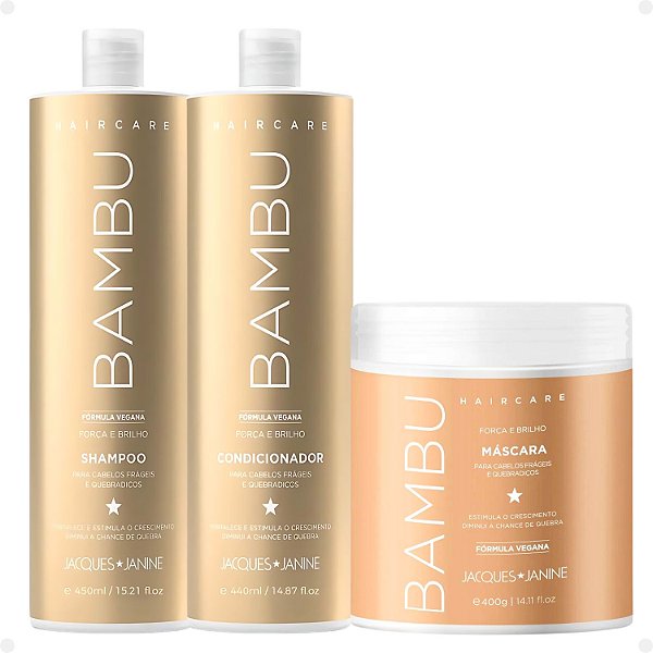 Kit Jacques Janine Hair Care Bambu: Shampoo e Condiciodor 440ml + Máscara 400g