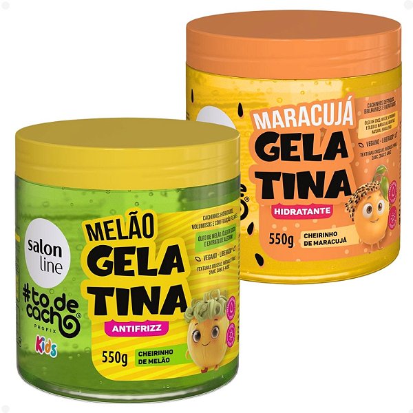 Kit Salon Line Kids #todecacho: 2 Gelatinas Melão e Maracujá 550g