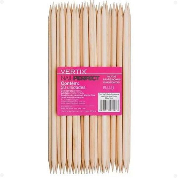 Belliz Vertix Palito de Manicure Duas Pontas 50un