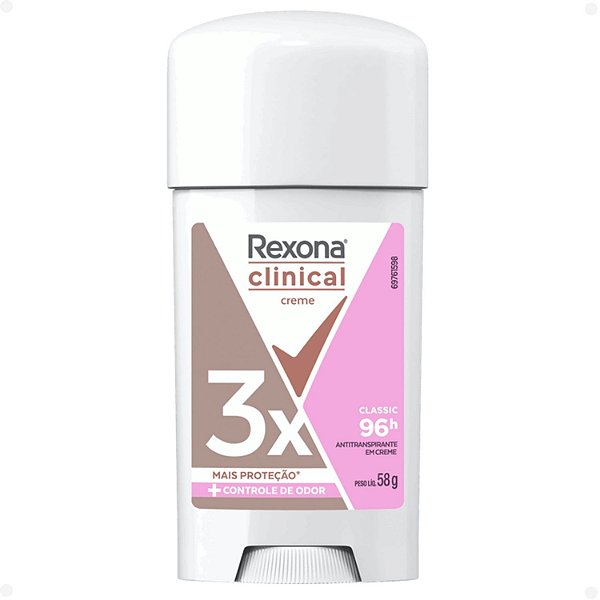 Antitranspirante Em Creme Rexona Clinical Classic 96h 58g