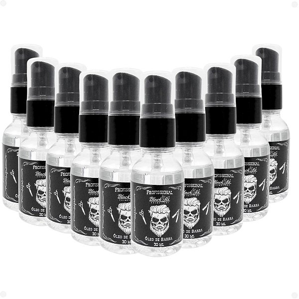 Kit Black Fix Profissional: 10 Óleo de Barba Black 30ml