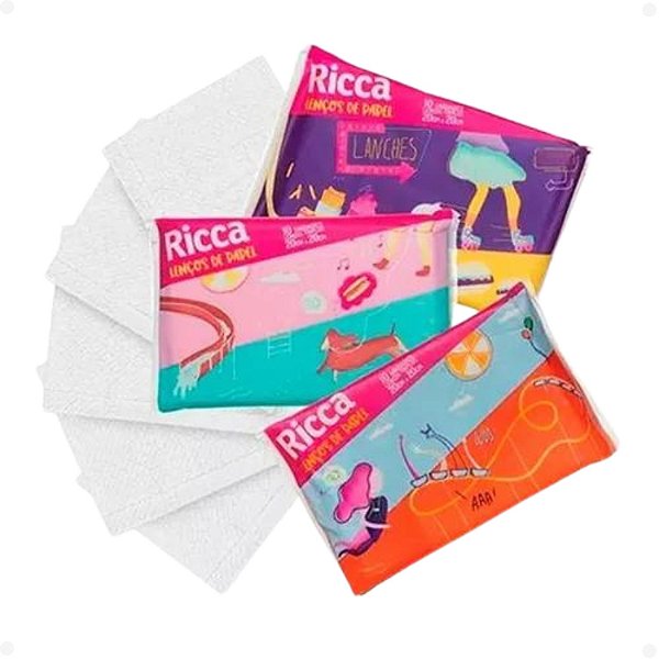 Lenço de Papel Carteira Ricca Com 03 Un