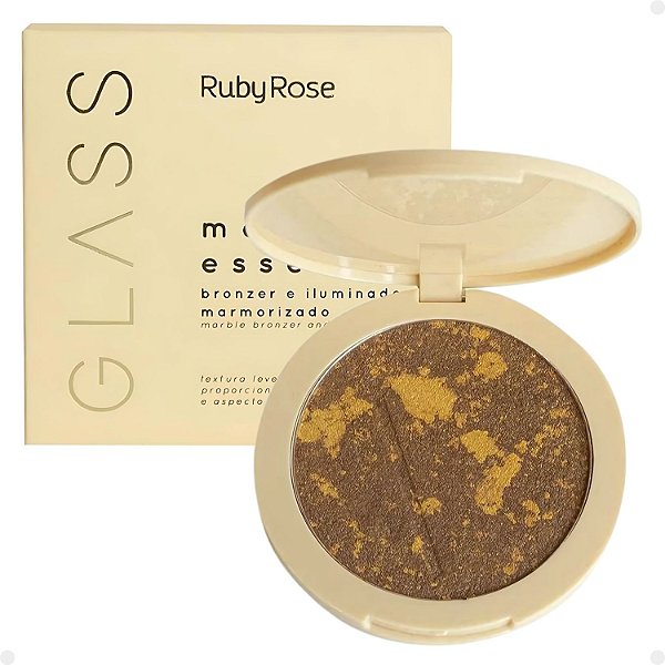 Bronzer e Iluminador Marmorizado Ruby Rose Glass Marble Essence Royalty Mb02 Hb-f1605-2