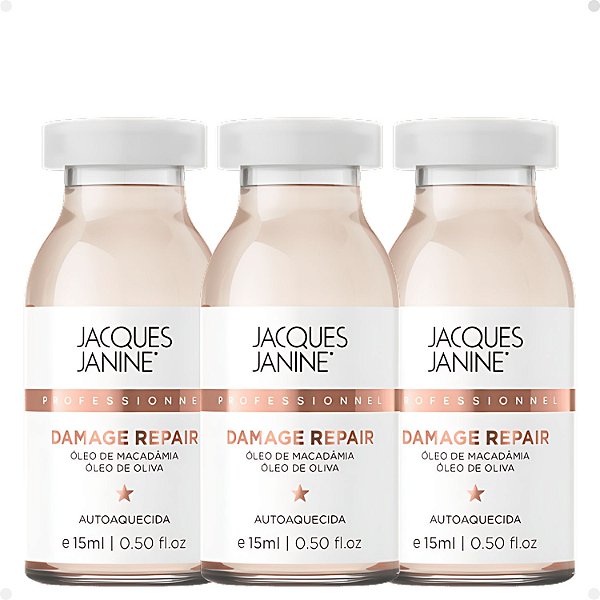 Kit Jacques Janine Hair Damage Repair: 3 Ampolas Autoaquecida 15ml