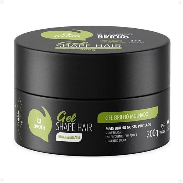 Gel Brilho Molhado Shape Hair Vegano Avora 200g