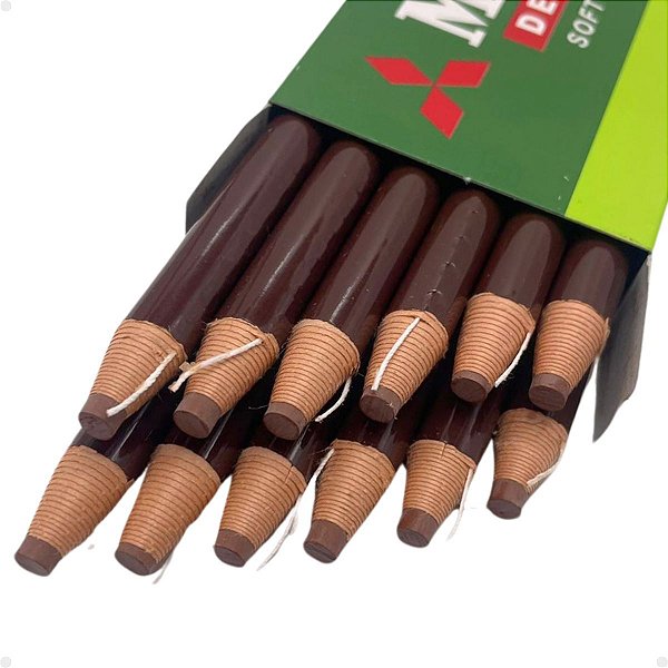 Kit Mitsubishi: 12 Lápis Dermatografico Marrom 7600
