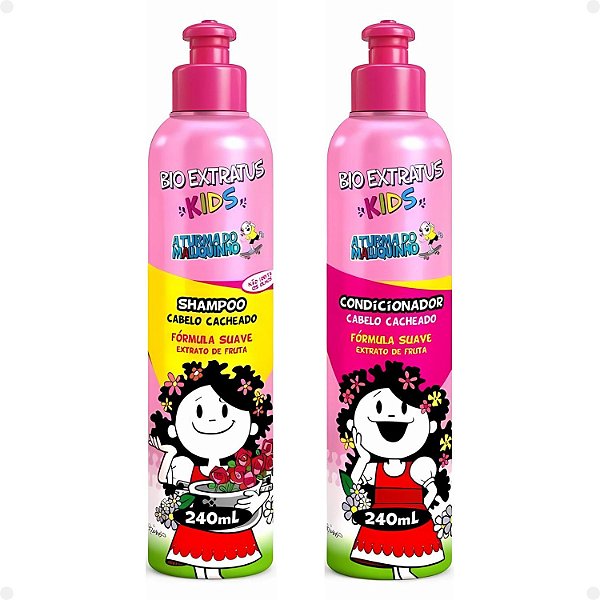 Kit Bio Extratus Kids A Turma do Maluquinho Cacheado: Shampoo e Condicionador 240ml