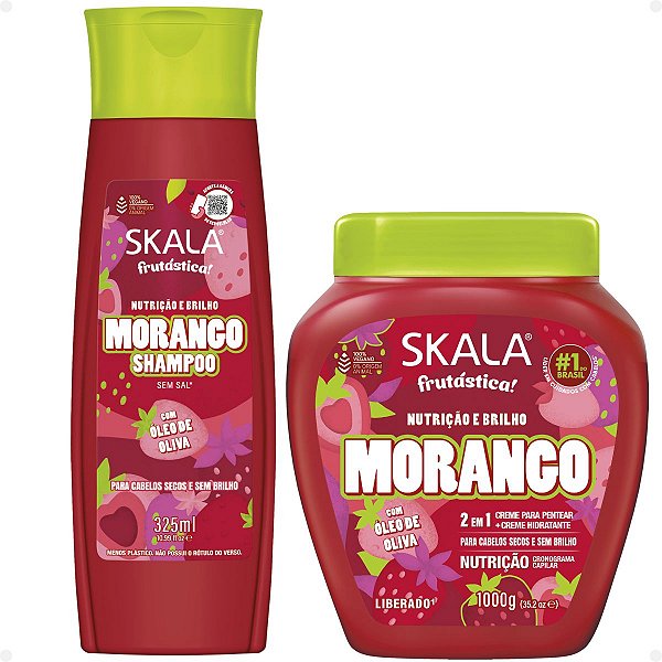Kit Skala Morango: Shampoo e Creme De Tratamento